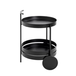 3S. x Home Desserte ronde double plateau noir mat Clearance