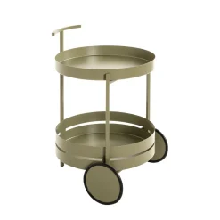 3S. x Home Desserte ronde double plateau vert minéral mat Discount