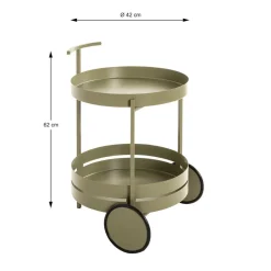 3S. x Home Desserte ronde double plateau vert minéral mat Discount