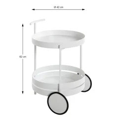 3S. x Home Desserte ronde double plateau blanc