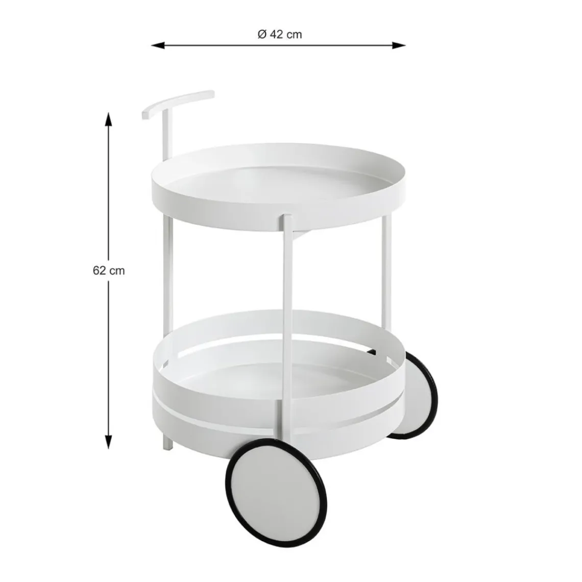 3S. x Home Desserte ronde double plateau blanc