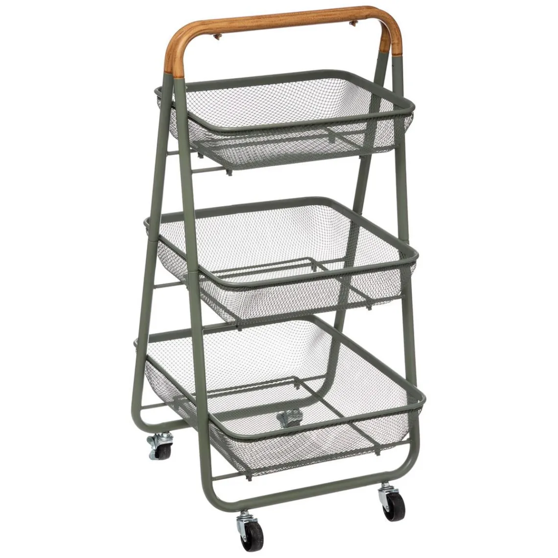 3S. x Home Desserte Rouleau 3 Niveaux Trio Kaki Sale