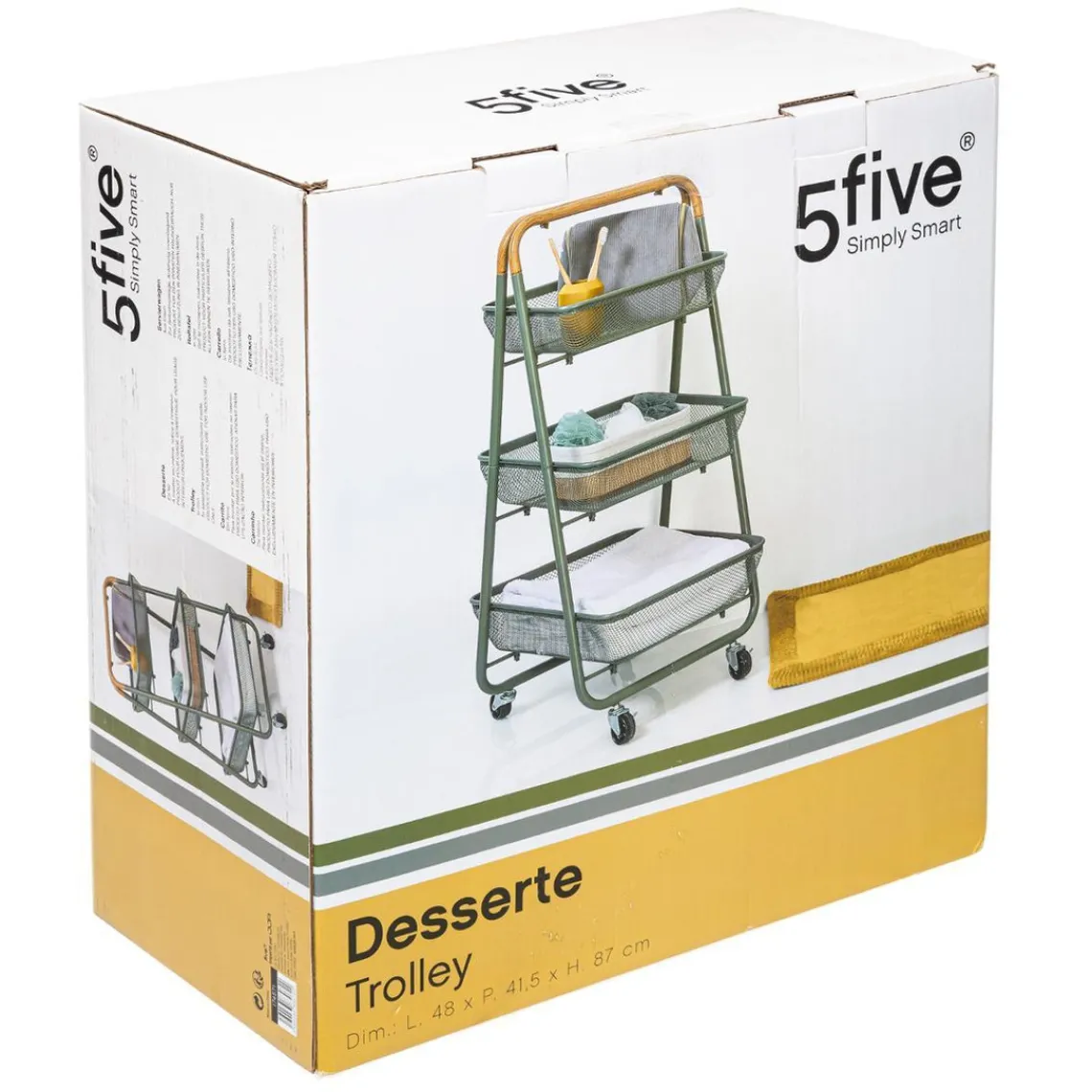 3S. x Home Desserte Rouleau 3 Niveaux Trio Kaki Sale