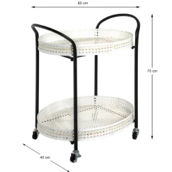 3S. x Home desserte structure en tube d'acier laqué noir Outlet