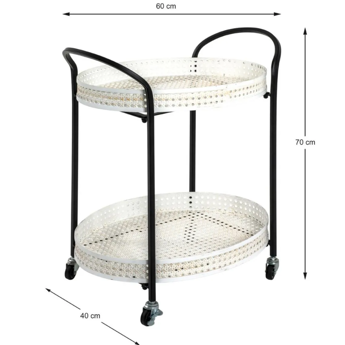 3S. x Home desserte structure en tube d'acier laqué noir Outlet