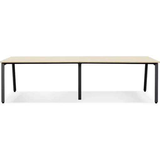 ALTEREGO Double bureau bench ou table de réunion 'AMADEUS' en bois finition naturelle et métal noir