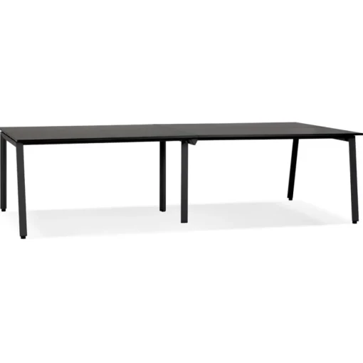 ALTEREGO Double bureau bench ou table de réunion 'AMADEUS' en bois et métal noir Outlet