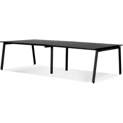 ALTEREGO Double bureau bench ou table de réunion 'AMADEUS' en bois et métal noir Outlet