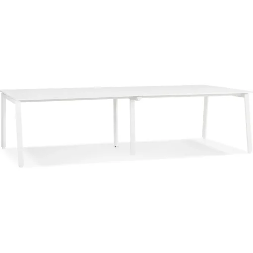 ALTEREGO Double bureau bench ou table de réunion 'AMADEUS' en bois et métal blanc Clearance