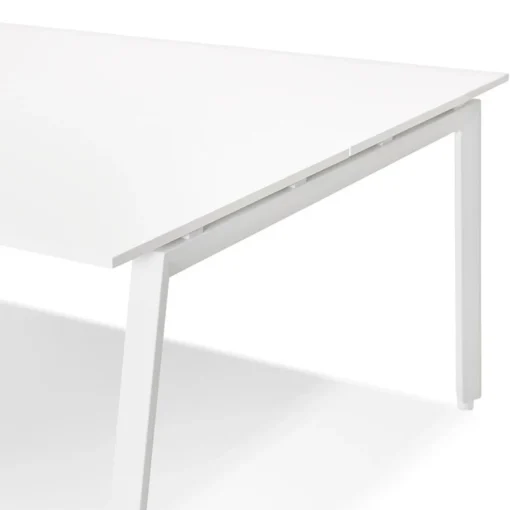 ALTEREGO Double bureau bench ou table de réunion 'AMADEUS' en bois et métal blanc Clearance