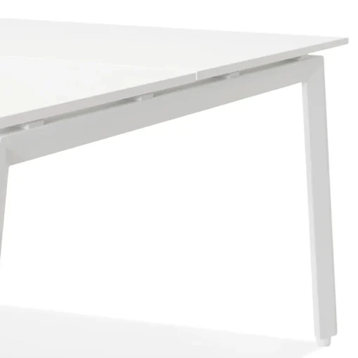 ALTEREGO Double bureau bench ou table de réunion 'AMADEUS' en bois et métal blanc Clearance