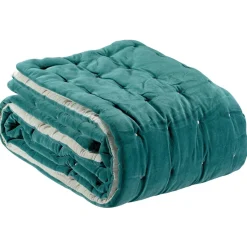 Maison Vivaraise Edredon Uni Elise de Gris 160 X 160 Vert New
