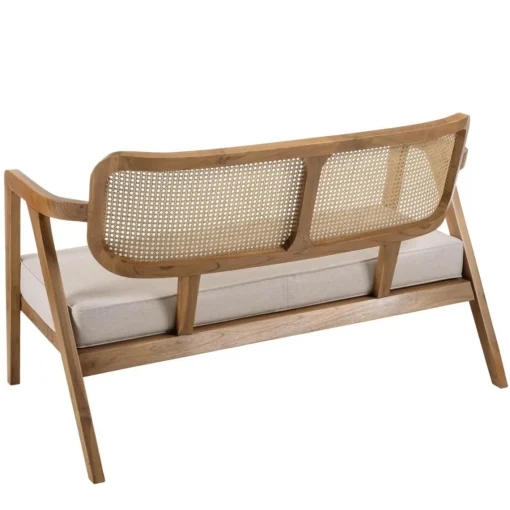 Macabane Ensemble canapé 2 places 2 fauteuils et 1 table basse FLORES en teck WILL Marron Online