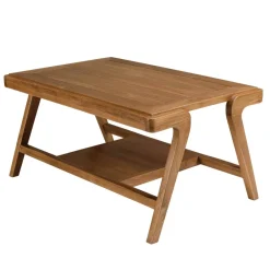 Macabane Ensemble canapé 2 places 2 fauteuils et 1 table basse FLORES en teck WILL Marron Online