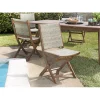 Macabane Ensemble de 2 chaises de jardin pliantes en bois Acacia et rotin synthétique Best