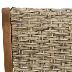 Macabane Ensemble de 2 chaises de jardin pliantes en bois Acacia et rotin synthétique Best