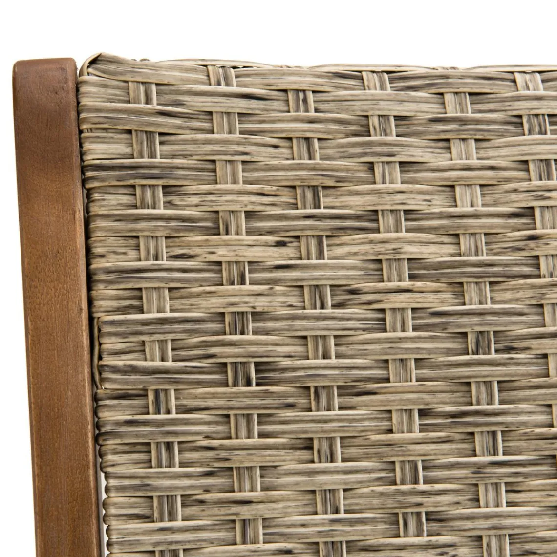 Macabane Ensemble de 2 chaises de jardin pliantes en bois Acacia et rotin synthétique Best