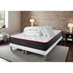 Somness Ensemble double sommier matelas BOOST ressorts ensaches et memoire de forme Clearance