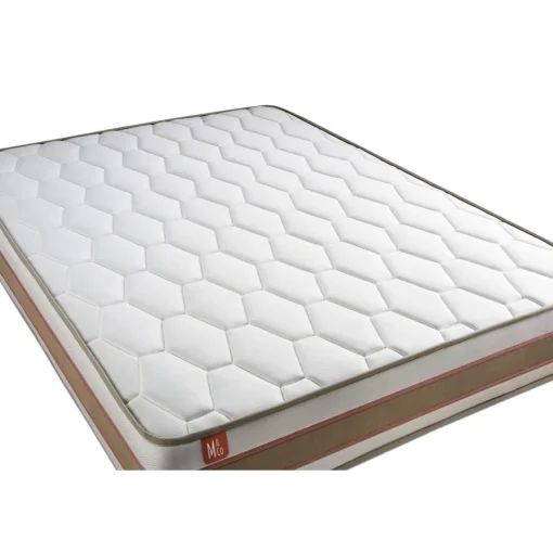 Marmottes & Co Ensemble LE DÉLICAT Ressorts ensaches Memoire de forme 5 zones de confort et sommier kit Blanc New