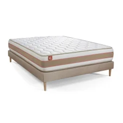 Marmottes & Co Ensemble LE DÉLICAT Ressorts ensaches Memoire de forme 5 zones de confort et sommier Beige Online