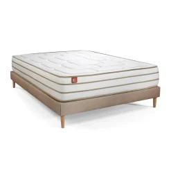 Marmottes & Co Ensemble LE DOUILLET Memoire de forme BioVisco Maxi epaisseur sommier Beige Discount