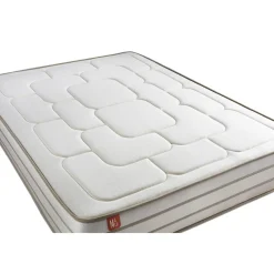 Marmottes & Co Ensemble LE DOUILLET Memoire de forme BioVisco Maxi epaisseur et sommier kit Blanc Hot