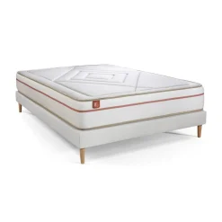 Marmottes & Co Ensemble LE PAISIBLE Memoire de forme BioVisco sommier Blanc