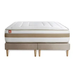 Marmottes & Co Ensemble LE RAFFINÉ Ressorts ensaches Memoire de forme BioVisco Maxi epaisseur double sommiers Beige Online