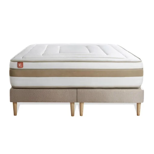 Marmottes & Co Ensemble LE RAFFINÉ Ressorts ensaches Memoire de forme BioVisco Maxi epaisseur double sommiers Beige Online