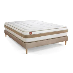Marmottes & Co Ensemble LE RAFFINÉ Ressorts ensaches Memoire de forme BioVisco Maxi epaisseur sommier Beige Clearance