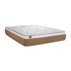 Marmottes & Co Ensemble LE SOYEUX Ressorts ensaches Memoire de forme BioVisco double sommiers Beige