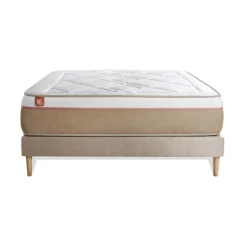 Marmottes & Co Ensemble LE SOYEUX Ressorts ensaches Memoire de forme BioVisco sommier Beige Outlet