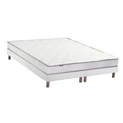 Selenia Ensemble Matelas 100% latex 3 zones NUDE et Sommier Blanc Sale