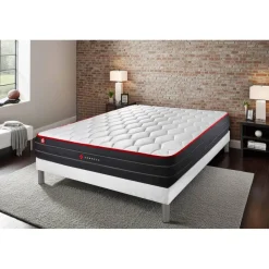 Somness Ensemble matelas BOOST ressorts ensaches et memoire de forme avec sommier kit blanc Clearance