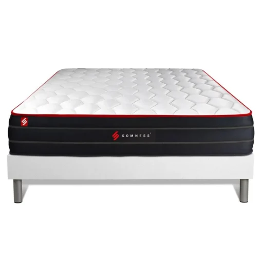 Somness Ensemble matelas BOOST ressorts ensaches et memoire de forme avec sommier kit blanc Clearance