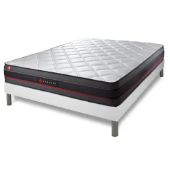 Somness Ensemble matelas REGEN a memoire de forme sommier kit blanc Discount