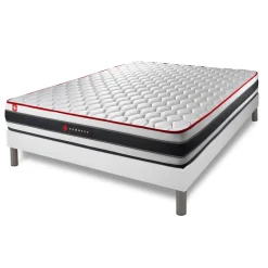 Somness Ensemble matelas ressorts ensaches et memoire de forme et sommier kit blanc Online