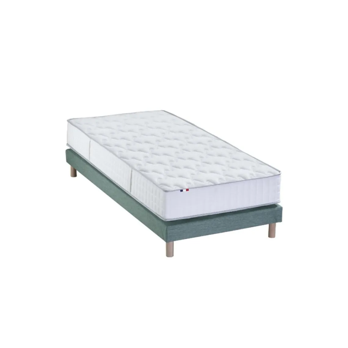 Selenia Ensemble Matelas Ressorts 7 zones COSMA + Sommier - Made in France - Sommier Vert céladon Clearance