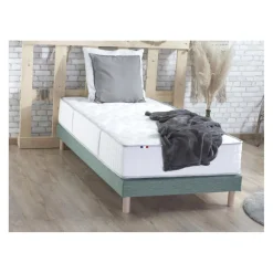 Selenia Ensemble Matelas Ressorts 7 zones COSMA + Sommier - Made in France - Sommier Vert céladon Clearance