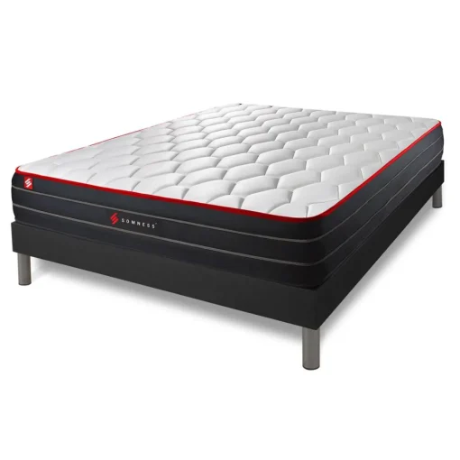 Somness Ensemble sommier et matelas BOOST ressorts ensaches et memoire de forme Sale