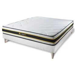 Sleepfit Ensemble sommier matelas FLEXY ressorts ensaches et memoire de forme Outlet