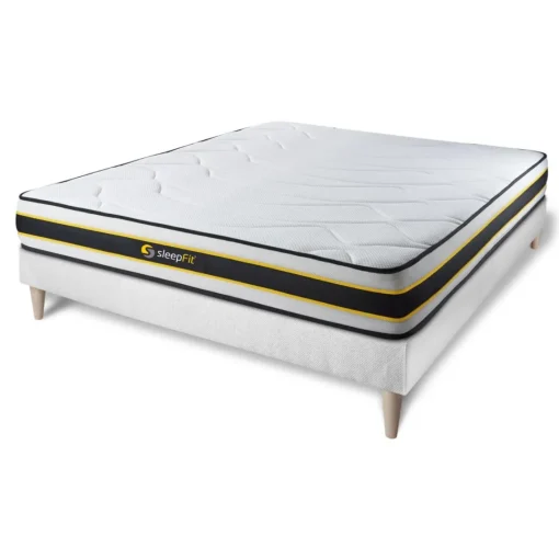 Sleepfit Ensemble sommier matelas FLEXY ressorts ensaches et memoire de forme Outlet
