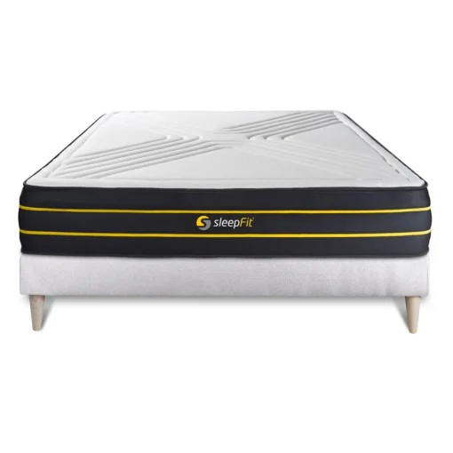 Sleepfit Ensemble sommier matelas ULTRA micro ressorts ensaches et memoire de forme New