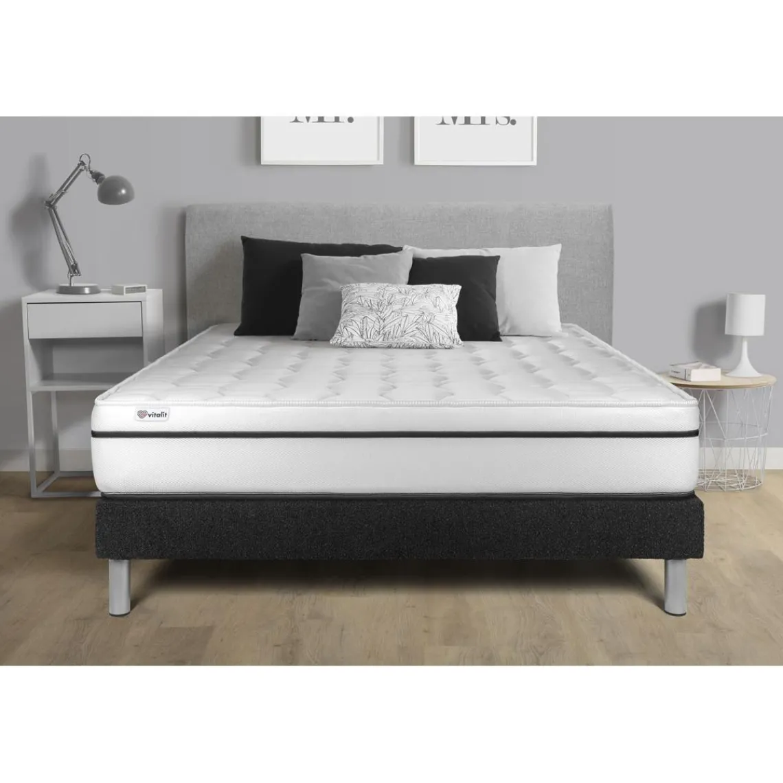 VITALIT Ensemble VITAL SPA sommier Kit Noir Hot
