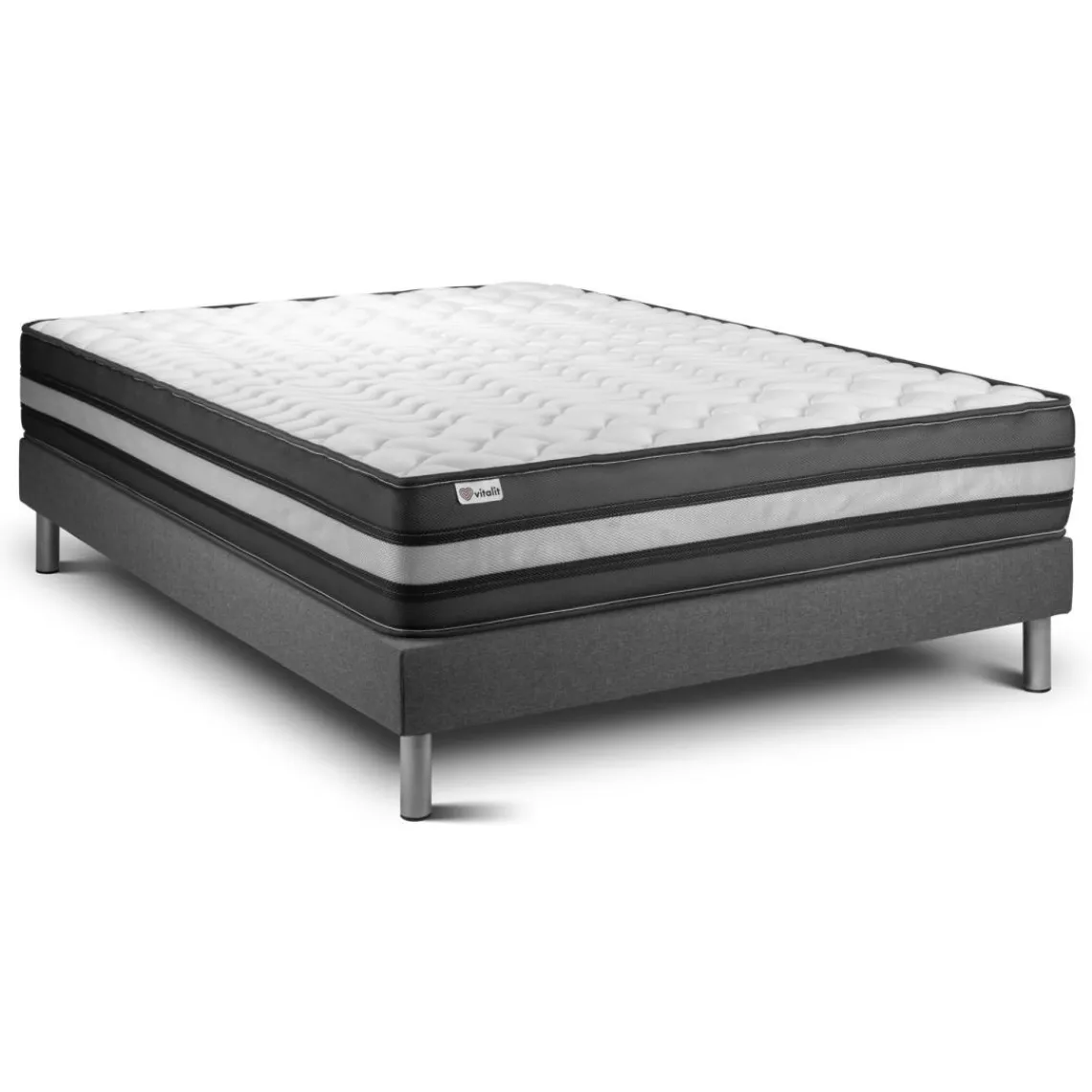 VITALIT Ensemble VITALPOWER ZEN sommier Kit gris New