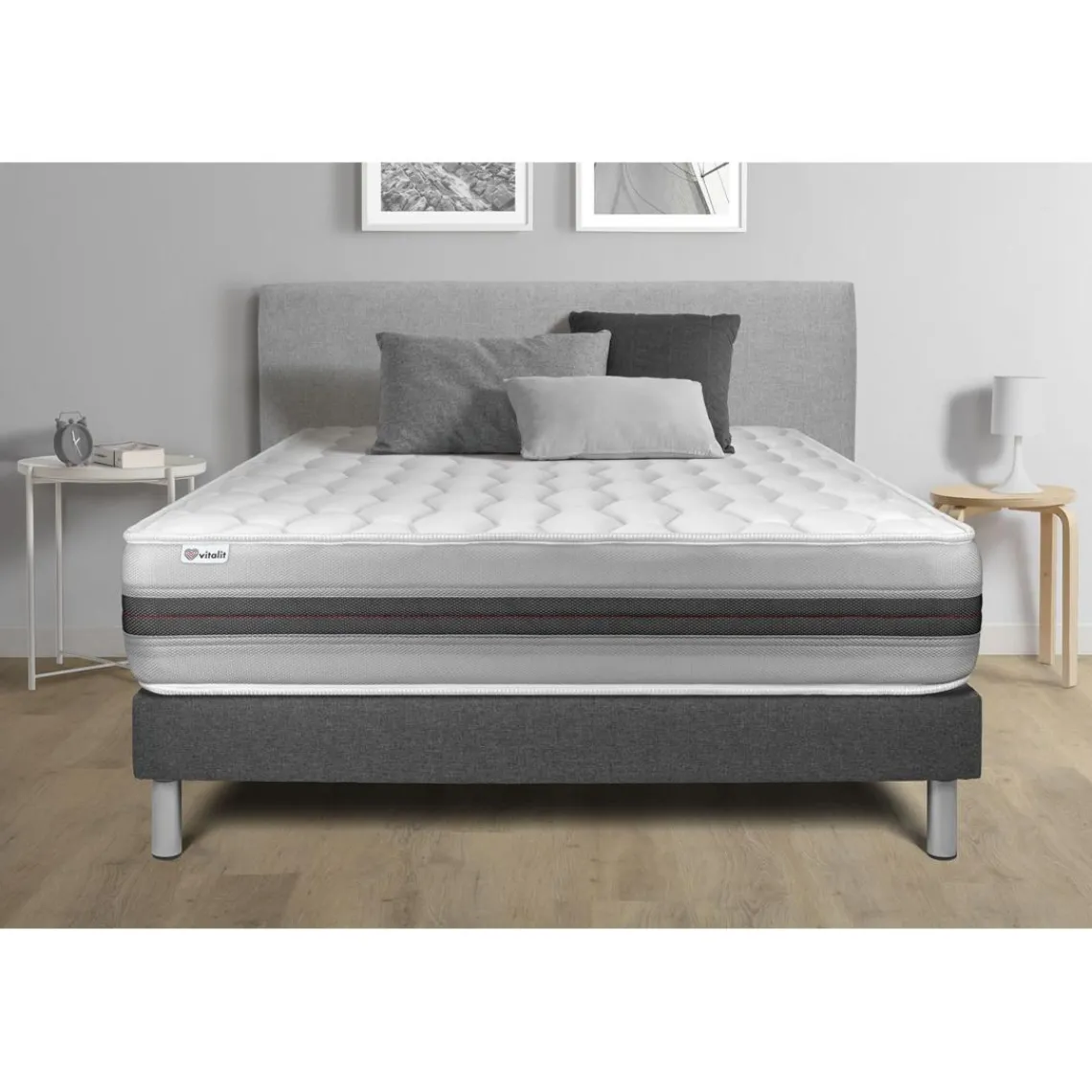 VITALIT Ensemble VITALSPRING RECOVER sommier Kit gris New