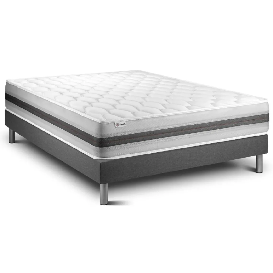 VITALIT Ensemble VITALSPRING RECOVER sommier Kit gris New