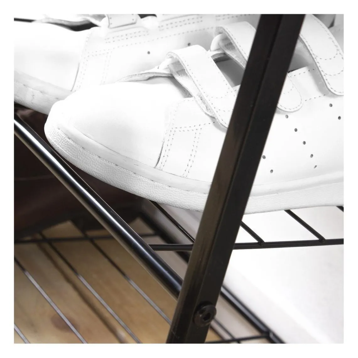 Calicosy Etagère à chaussures 3 niveaux en acier et en bois Beige Clearance