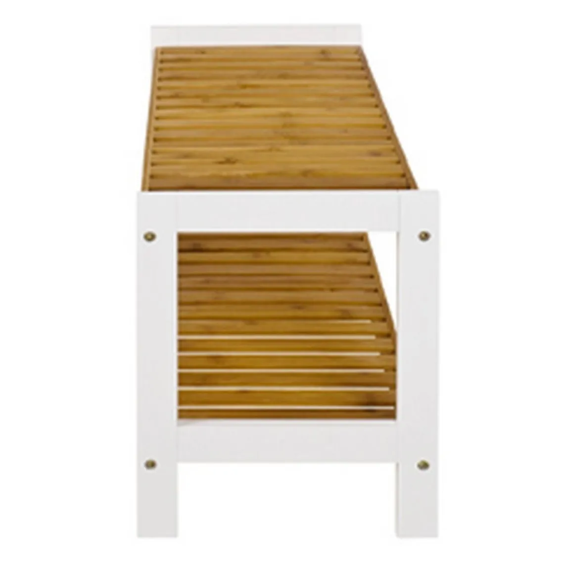 3S. x Home Etagère à chaussures bois et bambou deux niveaux New