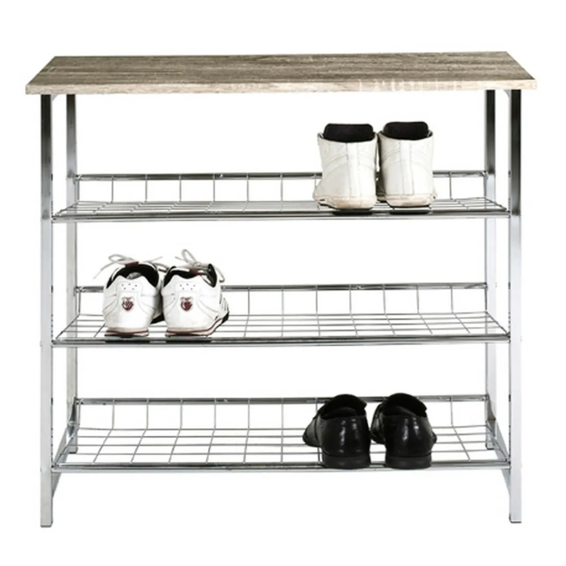 3S. x Home Etagère à chaussures plateau décor chène trois niveaux Sale
